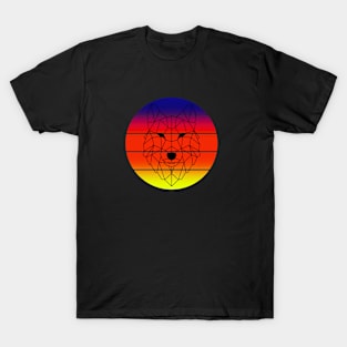 Wolf in a retro sunset T-Shirt